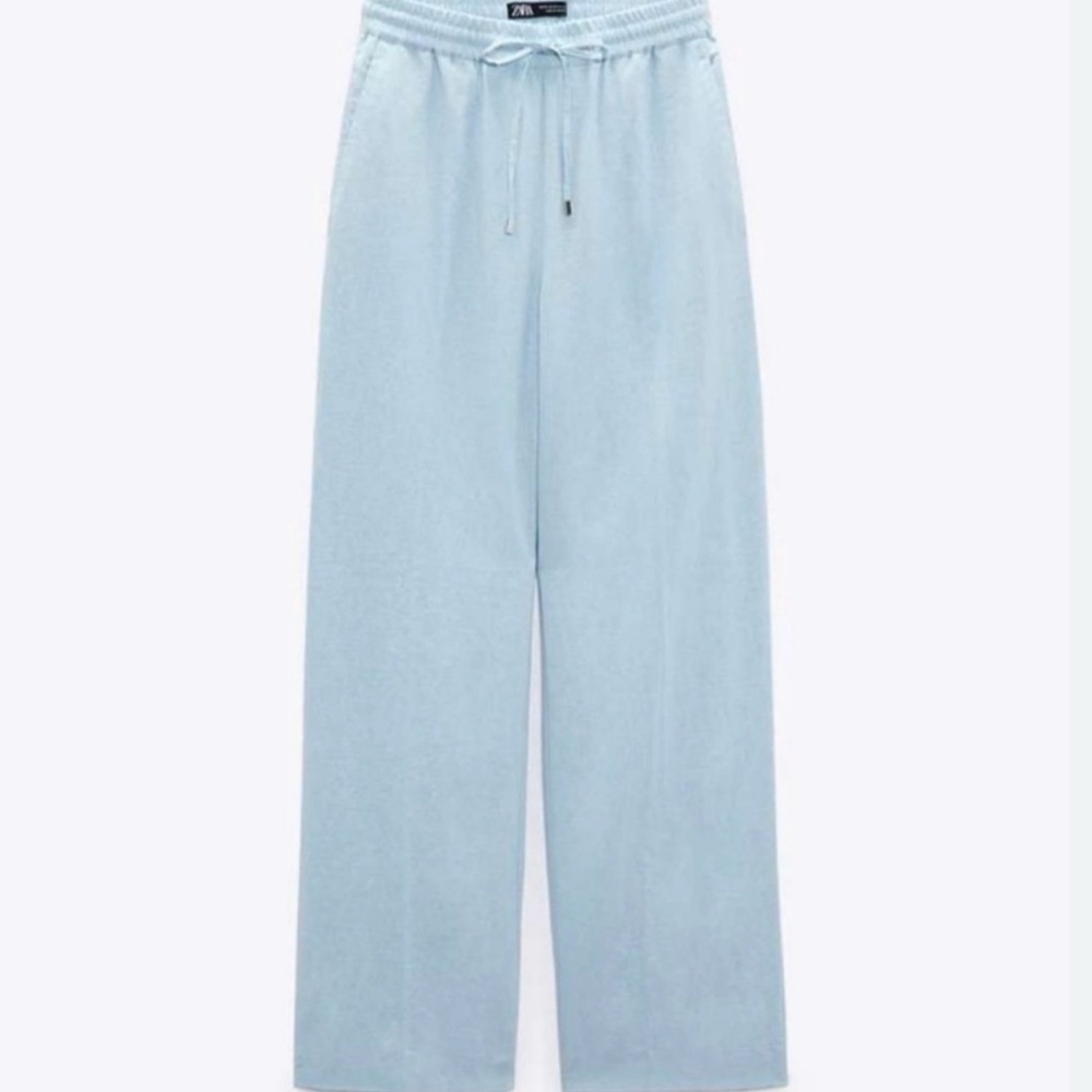 Zara Light Blue size S Linen pants